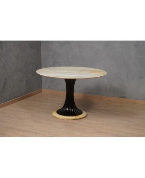 Dassi Marble and Wood Mid-Century Center Table, 1950