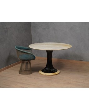 Dassi Marble and Wood Mid-Century Center Table, 1950
