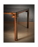 Romeo Rega Square Briar Wood and Chrome Mid-Century Dinning Table, 1970