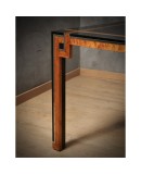 Romeo Rega Square Briar Wood and Chrome Mid-Century Dinning Table, 1970