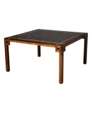 Romeo Rega Square Briar Wood and Chrome Mid-Century Dinning Table, 1970