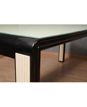 Murano Glass and Beech Wood Dinning Room Conference Table, 1950