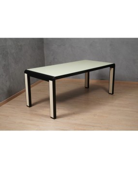 Murano Glass and Beech Wood Dinning Room Conference Table, 1950