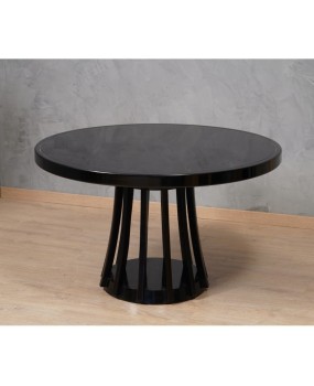 Mangiarotti Angelo Round Black Wood Dinning Table, 1970