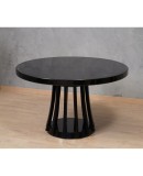 Mangiarotti Angelo Round Black Wood Dinning Table, 1970 Mangiarotti Angelo Round Black Wood Dinning Table, 1970