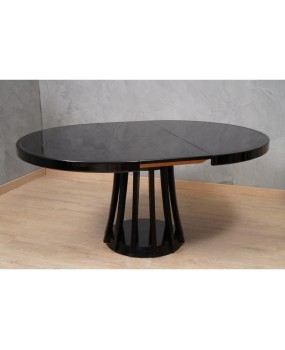 Mangiarotti Angelo Round Black Wood Dinning Table, 1970