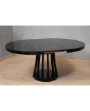 Mangiarotti Angelo Round Black Wood Dinning Table, 1970 Mangiarotti Angelo Round Black Wood Dinning Table, 1970