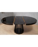 Mangiarotti Angelo Round Black Wood Dinning Table, 1970 Mangiarotti Angelo Round Black Wood Dinning Table, 1970