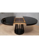 Mangiarotti Angelo Round Black Wood Dinning Table, 1970 Mangiarotti Angelo Round Black Wood Dinning Table, 1970