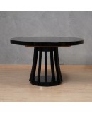 Mangiarotti Angelo Round Black Wood Dinning Table, 1970 Mangiarotti Angelo Round Black Wood Dinning Table, 1970