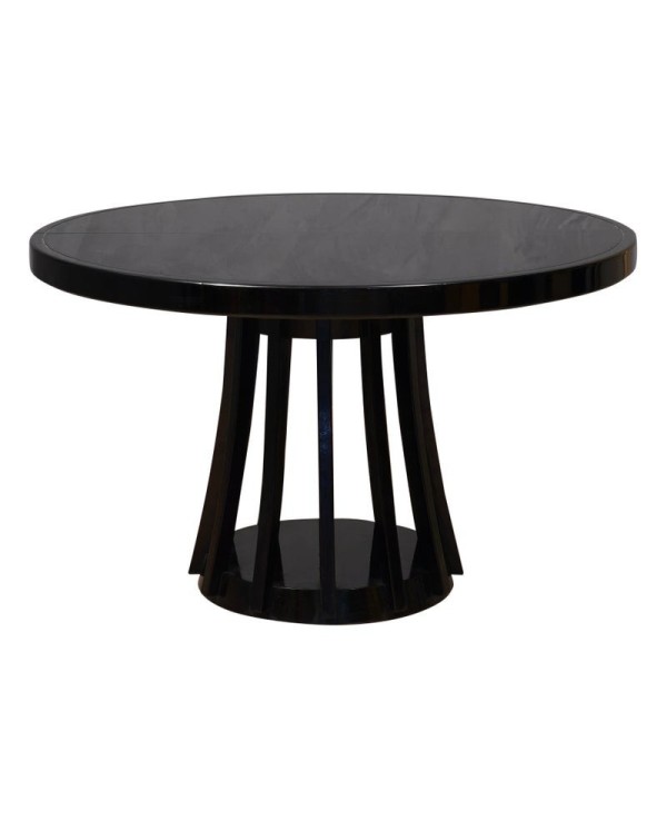 Mangiarotti Angelo Round Black Wood Dinning Table, 1970 Mangiarotti Angelo Round Black Wood Dinning Table, 1970