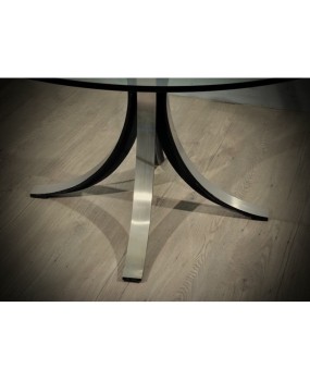 Elegant and essential glass table, with Italian design from the first half of the last century
