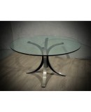 Elegant and essential glass table, with Italian design from the first half of the last century Elegant and essential glass table, with Italian design from the first half of the last century