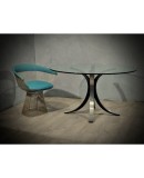 Elegant and essential glass table, with Italian design from the first half of the last century Elegant and essential glass table, with Italian design from the first half of the last century