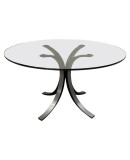 Elegant and essential glass table, with Italian design from the first half of the last century Elegant and essential glass table, with Italian design from the first half of the last century