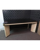 TV 37 Tavolo art decò rivestito in pergamena e ottone