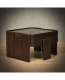 Gianfranco Frattini per Cassina Walnut and Glass Coffee Cocktail Table, 1960 Gianfranco Frattini per Cassina Walnut and Glass Coffee Cocktail Table, 1960