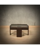 Gianfranco Frattini per Cassina Walnut and Glass Coffee Cocktail Table, 1960 Gianfranco Frattini per Cassina Walnut and Glass Coffee Cocktail Table, 1960