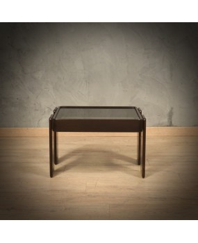 Gianfranco Frattini per Cassina Walnut and Glass Coffee Cocktail Table, 1960