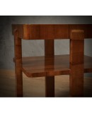 MidCentury Square Walnut Wood Game Sofa Side Table, 1960 MidCentury Square Walnut Wood Game Sofa Side Table, 1960