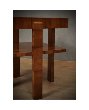 T 195 Tavolino quadrato in legno di noce, anni '60