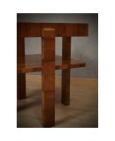 MidCentury Square Walnut Wood Game Sofa Side Table, 1960 MidCentury Square Walnut Wood Game Sofa Side Table, 1960