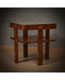 MidCentury Square Walnut Wood Game Sofa Side Table, 1960 MidCentury Square Walnut Wood Game Sofa Side Table, 1960