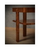 MidCentury Square Walnut Wood Game Sofa Side Table, 1960 MidCentury Square Walnut Wood Game Sofa Side Table, 1960