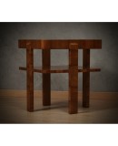 MidCentury Square Walnut Wood Game Sofa Side Table, 1960 MidCentury Square Walnut Wood Game Sofa Side Table, 1960