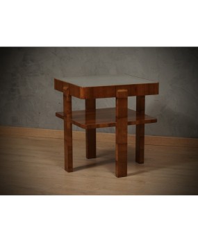 MidCentury Square Walnut Wood Game Sofa Side Table, 1960