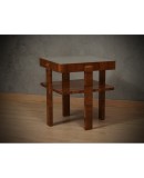 MidCentury Square Walnut Wood Game Sofa Side Table, 1960 MidCentury Square Walnut Wood Game Sofa Side Table, 1960