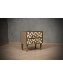 MidCentury Square White and Dove-Gray Color Glass and Brass Night Stand, 2020 MidCentury Square White and Dove-Gray Color Glass and Brass Night Stand, 2020