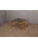 Romeo Rega Midcentury Square Brass and Glass Sofa Table, 1970