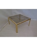 Romeo Rega Midcentury Square Brass and Glass Sofa Table, 1970