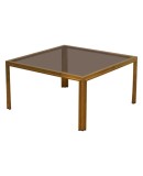 Romeo Rega Midcentury Square Brass and Glass Sofa Table, 1970