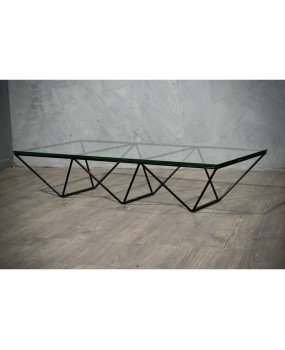 Paolo Piva "Alanda" Rectangular Glass and Iron Mid-Century Coffee Table, 1979