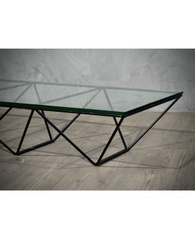 Paolo Piva "Alanda" Rectangular Glass and Iron Mid-Century Coffee Table, 1979