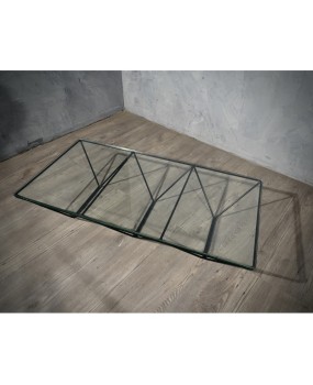 Paolo Piva "Alanda" Rectangular Glass and Iron Mid-Century Coffee Table, 1979