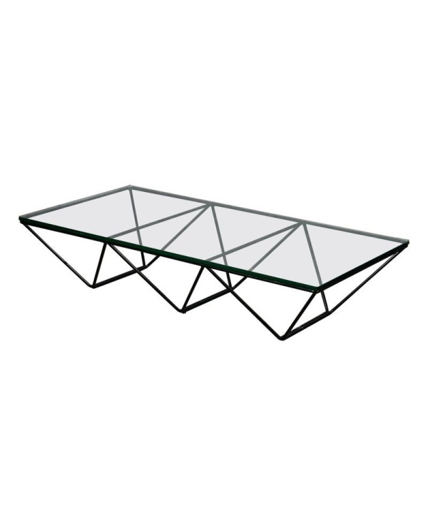 Paolo Piva "Alanda" Rectangular Glass and Iron Mid-Century Coffee Table, 1979 Paolo Piva "Alanda" Rectangular Glass and Iron Mid-Century Coffee Table, 1979