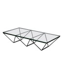 Paolo Piva "Alanda" Rectangular Glass and Iron Mid-Century Coffee Table, 1979 Paolo Piva "Alanda" Rectangular Glass and Iron Mid-Century Coffee Table, 1979