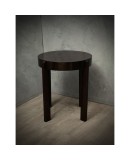 Midcentury Round Walnut Wood Stained in Dark Mahogany Side Table, 1940 Midcentury Round Walnut Wood Stained in Dark Mahogany Side Table, 1940