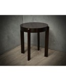 Midcentury Round Walnut Wood Stained in Dark Mahogany Side Table, 1940 Midcentury Round Walnut Wood Stained in Dark Mahogany Side Table, 1940