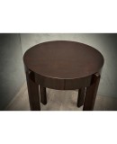 Midcentury Round Walnut Wood Stained in Dark Mahogany Side Table, 1940 Midcentury Round Walnut Wood Stained in Dark Mahogany Side Table, 1940