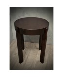 Midcentury Round Walnut Wood Stained in Dark Mahogany Side Table, 1940 Midcentury Round Walnut Wood Stained in Dark Mahogany Side Table, 1940