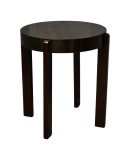 Midcentury Round Walnut Wood Stained in Dark Mahogany Side Table, 1940 Midcentury Round Walnut Wood Stained in Dark Mahogany Side Table, 1940