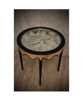 T 165 Coppia di Tavolini in Vetro Ottone