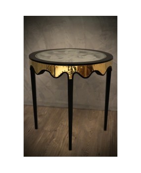 T 165 Coppia di Tavolini in Vetro Ottone