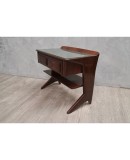 Dassi Midcentury Mahogany and Glass Top Italian Nightstands, 1950 Dassi Midcentury Mahogany and Glass Top Italian Nightstands, 1950