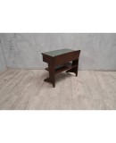 T 147 Coppia di comodini in legno di palissandro e opalina verde