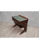 T 147 Coppia di comodini in legno di palissandro e opalina verde